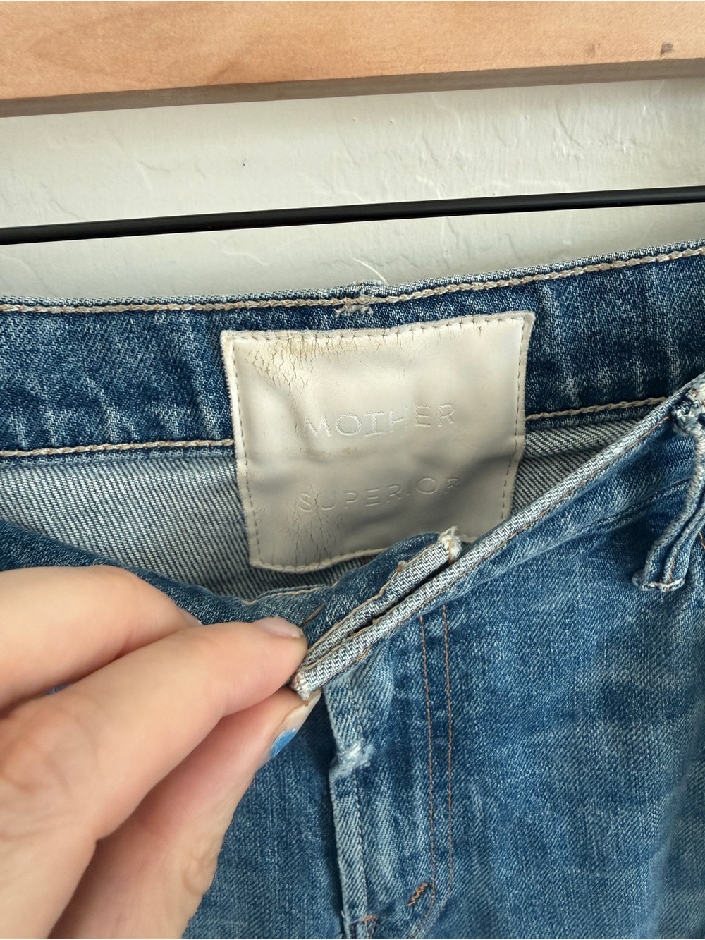 MOTHER The Sinner Distressed Crop Jeans Medium Wash Raw Hem - Picture 3 of 6